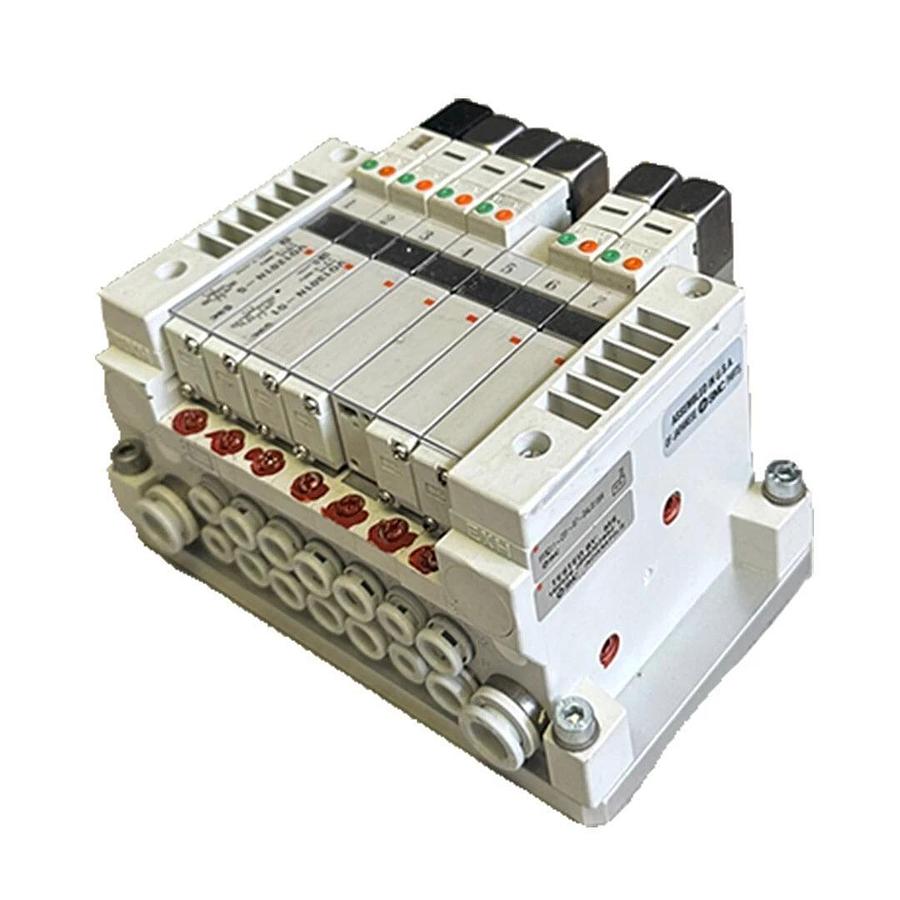 Used SMC VV5Q11-C01-07-DAL01096 / VV5Q11C0107DAL01096 PNEUMATIC MANIFOLD VQ1301N-51
