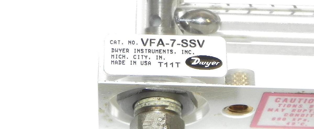 Used DWYER VFA-7-SSV VISI FLOAT FLOW METER VFA7SSV