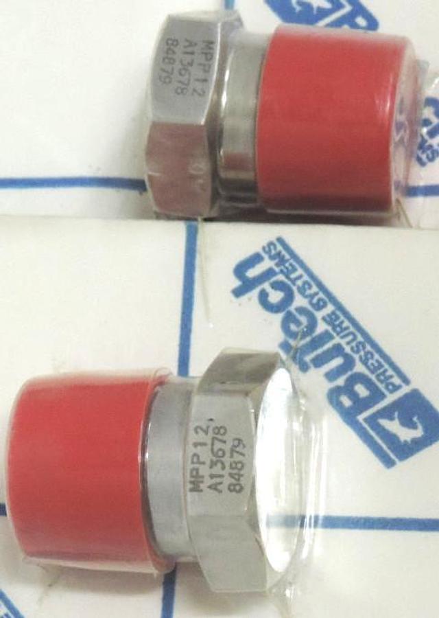 Used LOT OF 2 NEW BUTECH PRESSURE SYSTEMS MPP12 3/4" NPT MALE PLUGS A13678 84879