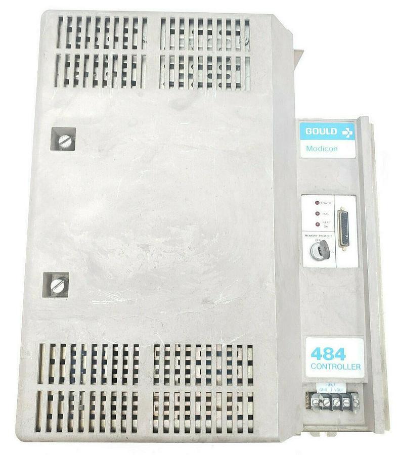 Used MODICON 484 CONTROLLER AS-C484-165 AS-P484-600 POWER SUPPLY, AS-C484-015 CHASSIS