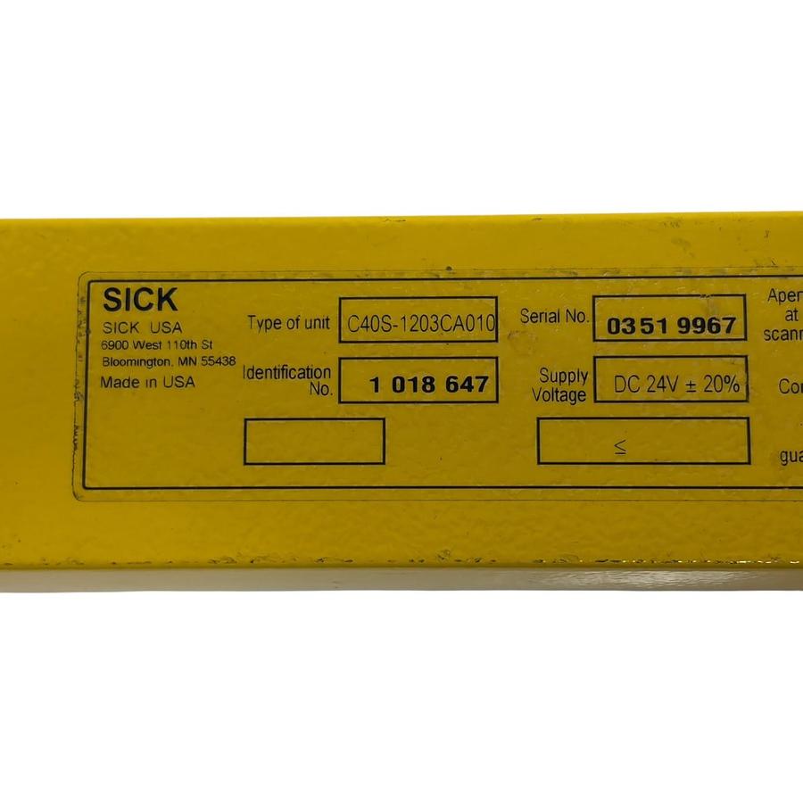 Used SICK C40S-1203CA010 C4000 Standard Safety Light Curtain Sender 1018647