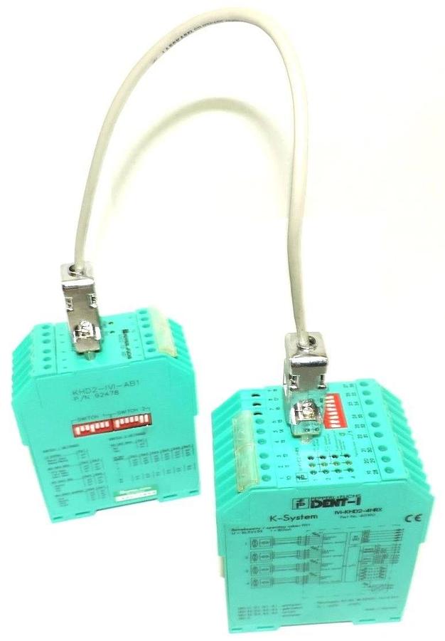 Used PEPPERL+FUCHS IVI-KHD2-4HRX CONTROL INTERFACE W/ KHD2-IVI-AB1 BUS COUPLER