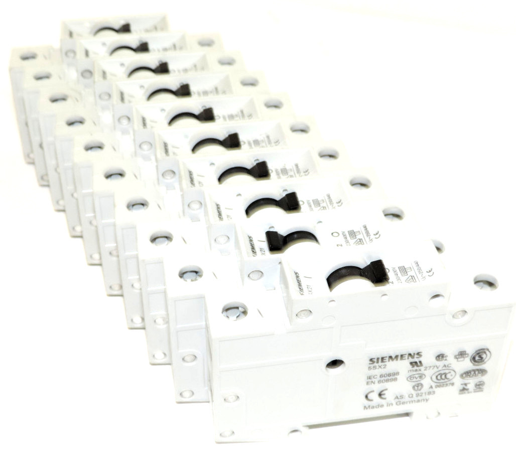 Used LOT OF 10 NEW SIEMENS 5SX2 C2 MOLDED CASE CIRCUIT BREAKERS 5SX2C2