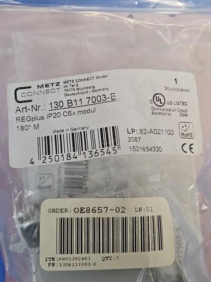 NEW METZ 130B117003-E REGPLUS IP20 C6AMODUL 180 M
