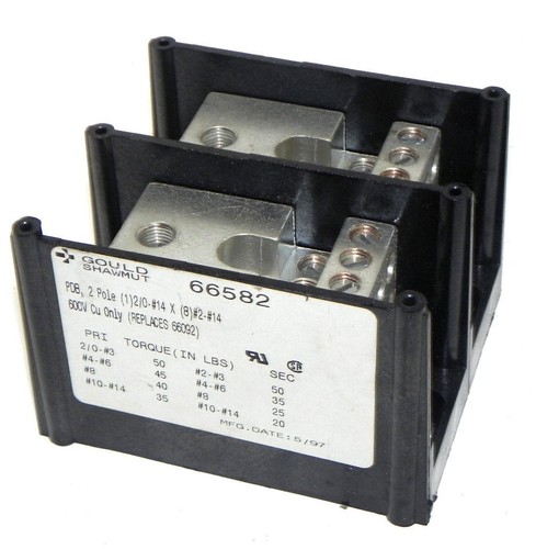 Used GOULD SHAWMUT 66582 POWER DISTRIBUTION BLOCK 2POLE