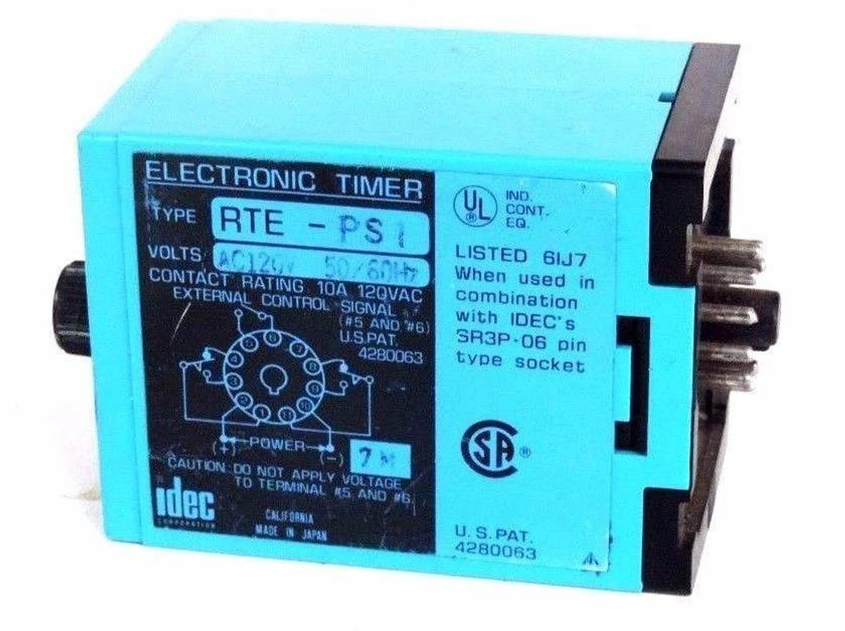 Used IDEC RTE-PS1 ELECTRONIC TIMER 120V 50/60HZ RTEPS1
