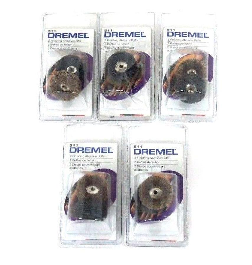 Used BOX OF 5 NEW DREMEL 511 FINISHING ABRASIVE BUFF WHEEL KITS 180&280 GRIT 5000511
