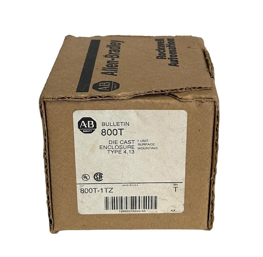 Used NEW ALLEN BRADLEY 800T-1TZ /T DIE CAST TYPE 4,13 SURFACE MOUNTING ENCLOSURE
