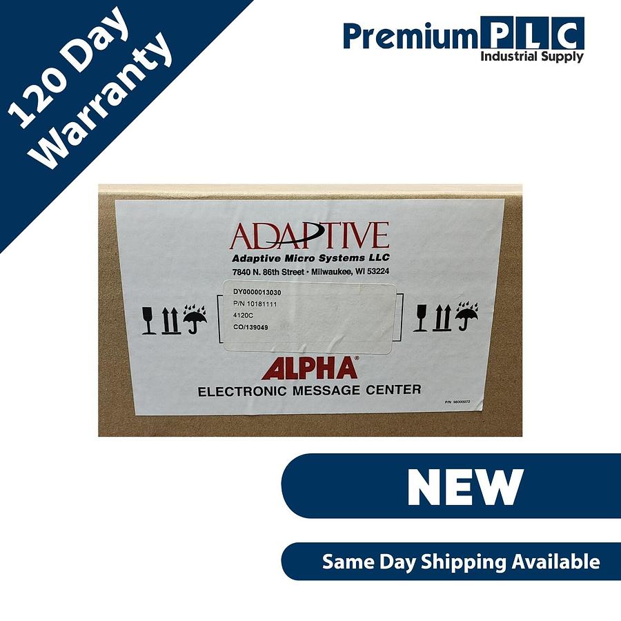 Used NEW ADAPTIVE MICRO SYSTEMS 10181111 / 4120C ALPHA ELECTRONIC MESSAGE DISPLAY