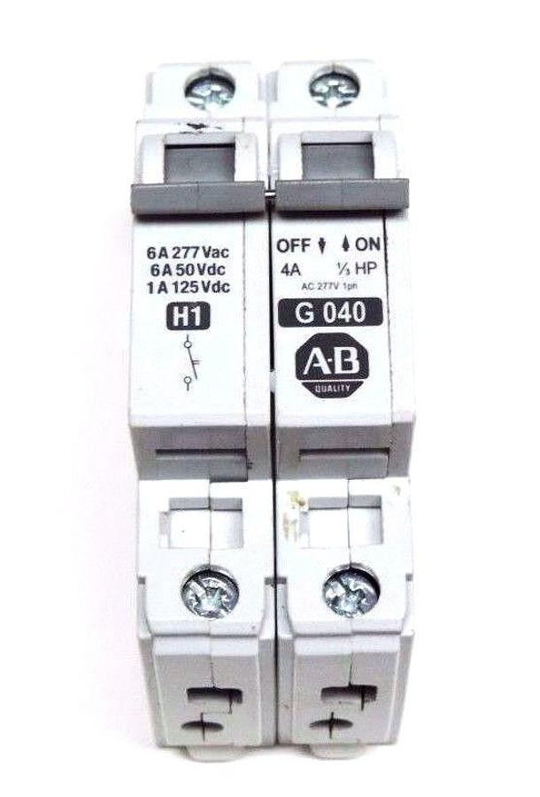 Used ALLEN BRADLEY 1492-ABC-H1 SER. B CIRCUIT BREAKER W/ 1492-CB1-G-040 SER. C