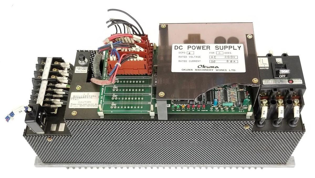 Used OKUMA DCPS-1 DC POWER SUPPLY FOR 2 AXES, 200V AC, 86A DC, DCPS1
