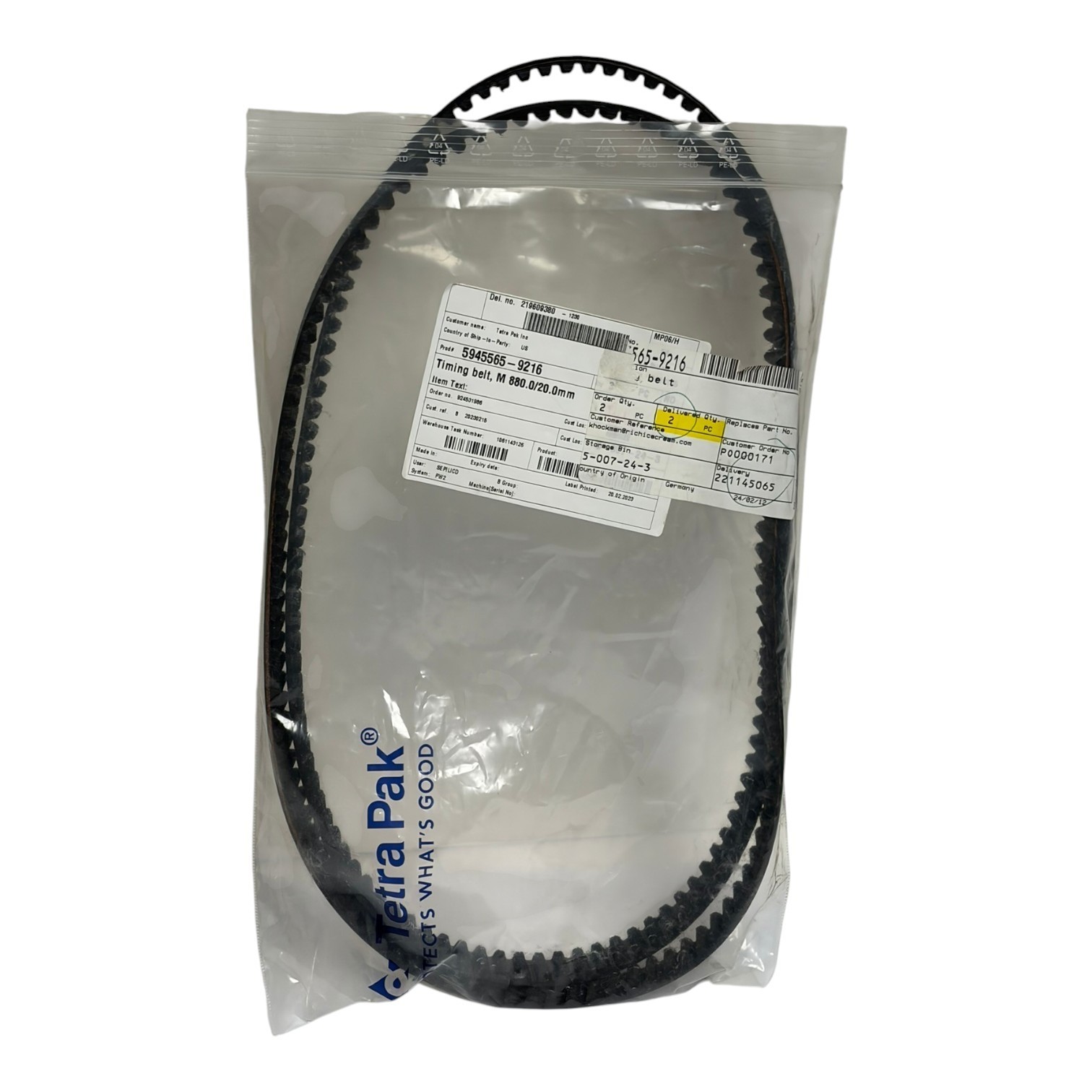 Used Tetra Pak 5945565-9216 Continental ContiTech HTD 880 8M CXP Timing Belt Lot of 2