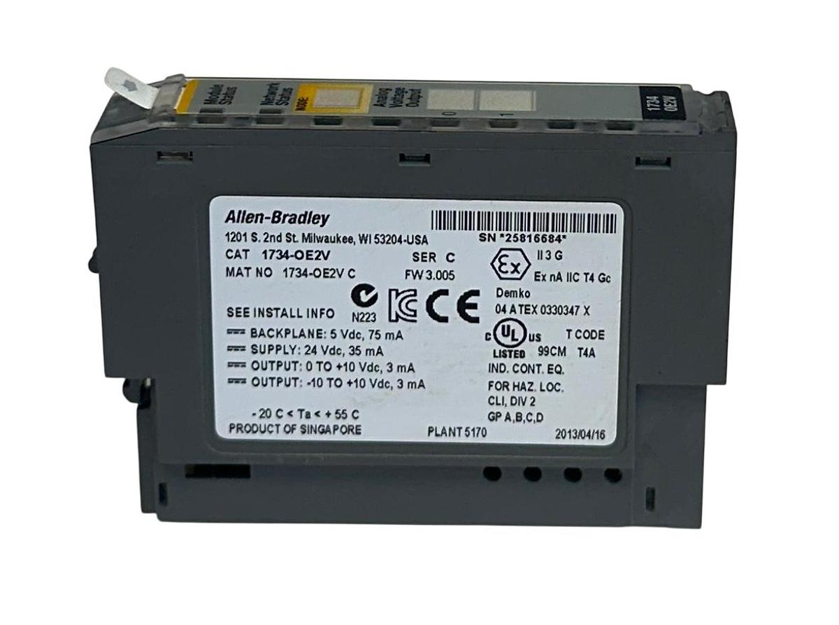 Used ALLEN BRADLEY 1734-OE2V /C POINT I/O 2-CHNL ANALOG OUTPUT MODULE 1734OE2V NSMP