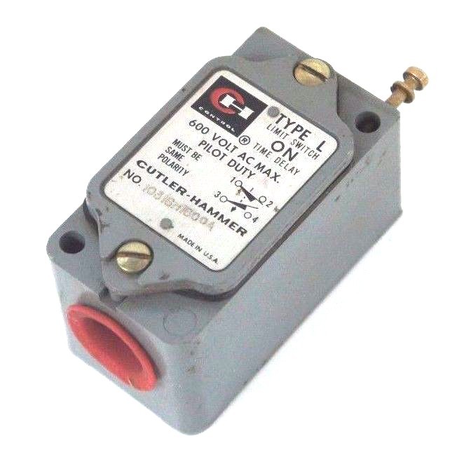 Used CUTLER-HAMMER 10316H1600A LIMIT SWITCH ONLY TYPE L, 600V