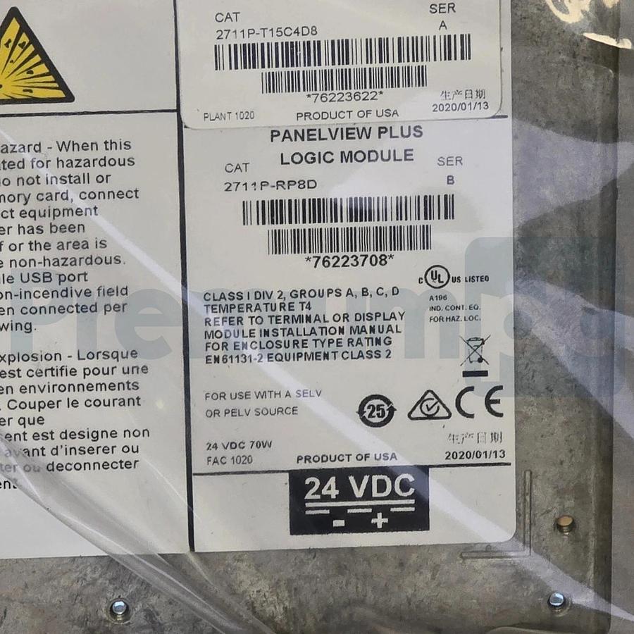 Open Pre-Owned Allen Bradley 2711P-T15C4D8 /A PanelView Plus 6 1500 Terminal 15"