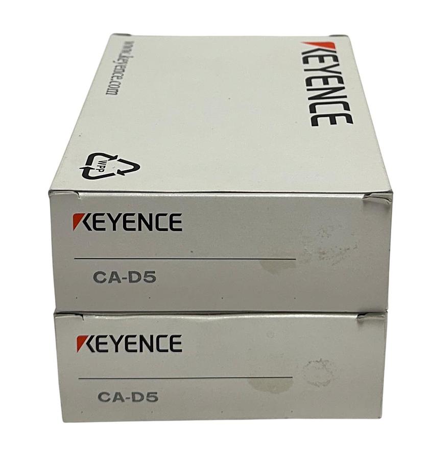 Used 2 KEYENCE CA-D5 / CAD5 LED ILLUMINATION CABLES 5M LENGTH OEM NSMP