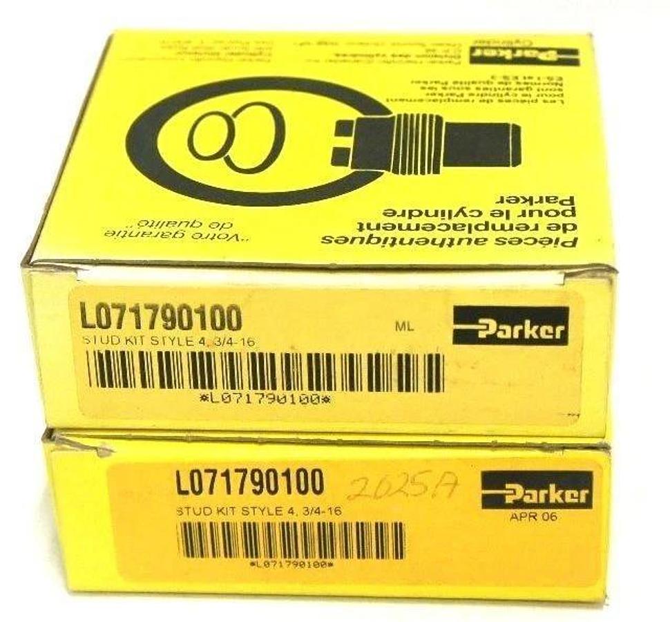 Used LOT OF 2 NIB PARKER L071790100 STUD KIT STYLE 4 3/4-16