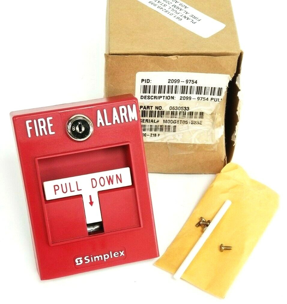 Used NIB TYCO SIMPLEXGRINNELL 2099-9754, 20999754 FIRE ALARM PULL STATION P/N 0630533