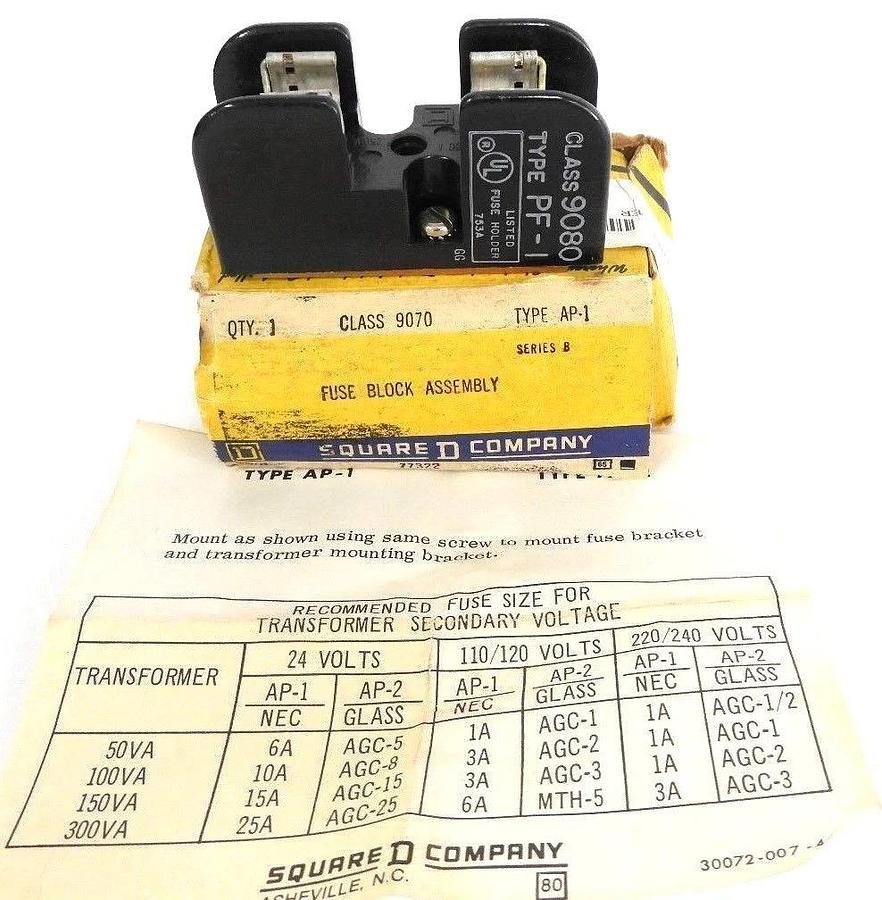 NIB SQUARE D 9070-AP1 FUSE BLOCK ASSEMBLY 9070AP1, SER. B