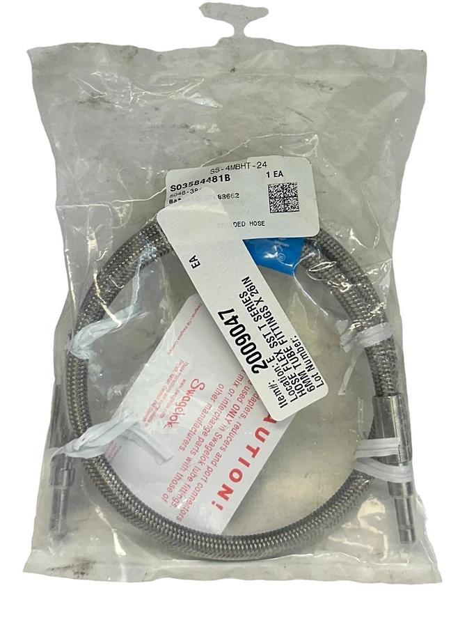 Used SWAGELOK SS-4MBHT-24 / SS4MBHT24 STAINLESS STEEL BRAIDED HOSE 5048-381 NSFS