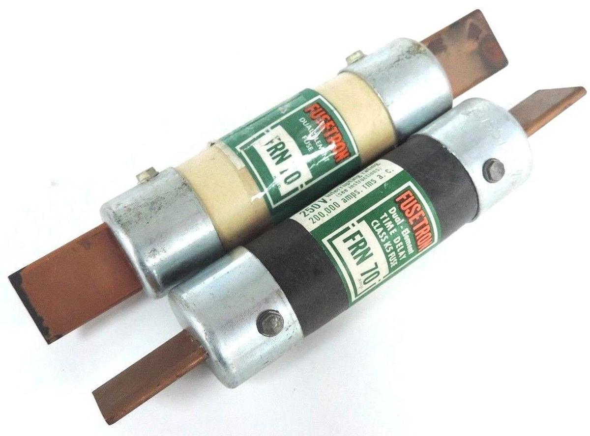 Used LOT OF 9 FUSETRON FRN-70 DUAL ELEMENT TIME DELAY FUSE 70A 250VCLASS K5 BUSSMANN