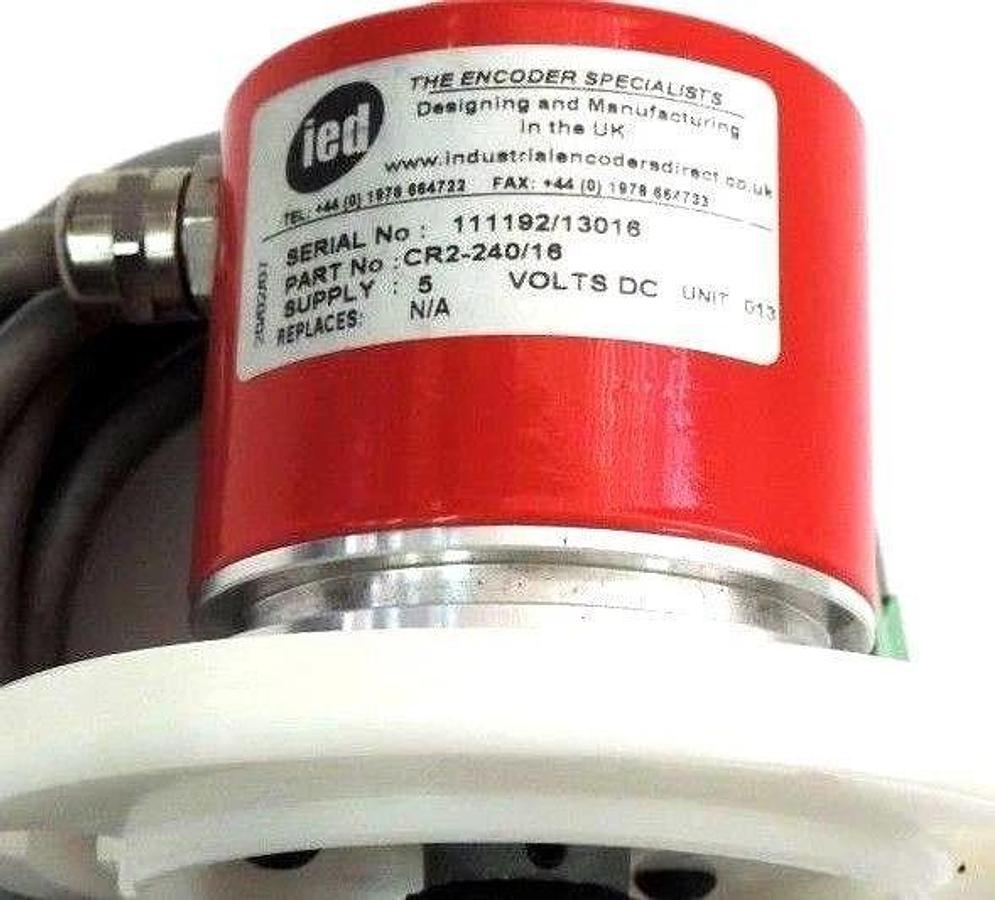 Used IED ENCODER CR2-240/16, SUPPLY: 5-30 VDC W/ MOUNTING FLANGE CR224016
