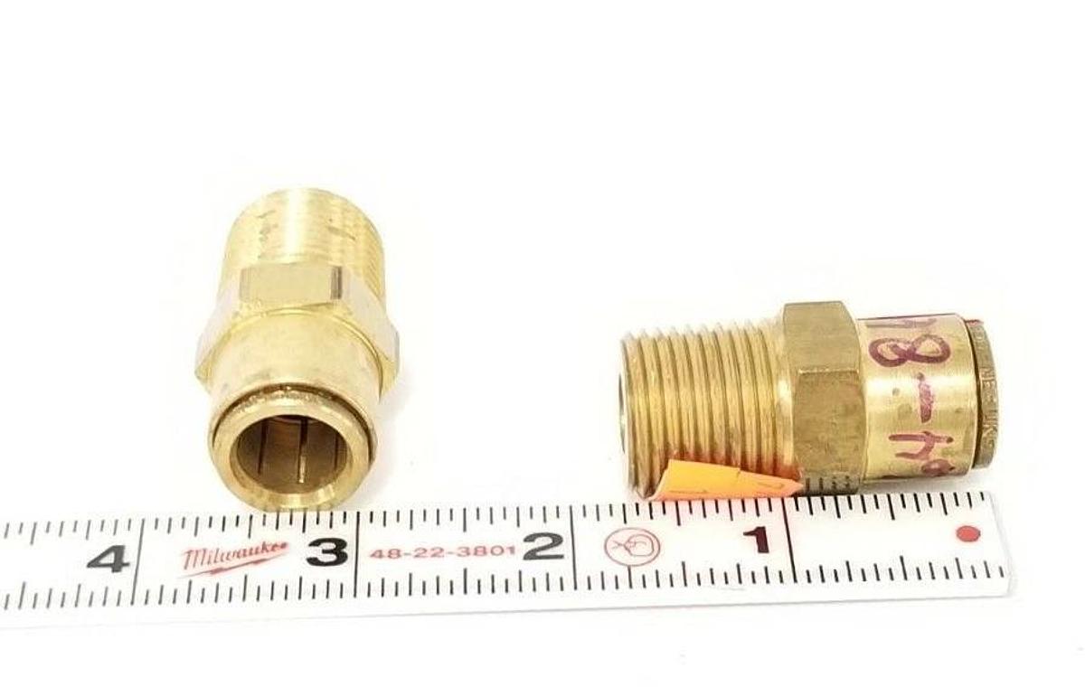 LOT OF 2 NEW GENERIC 64-869 PUSH TO CONNECT FITTINGS 1/2OD-NE-UK-1/2OD-NE-UK
