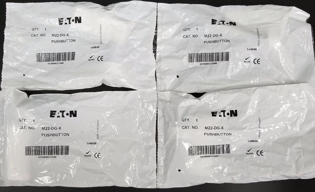 Used LOT OF 4 NEW EATON CUTLER-HAMMER M22-DG-X PUSHBUTTON M22DGX