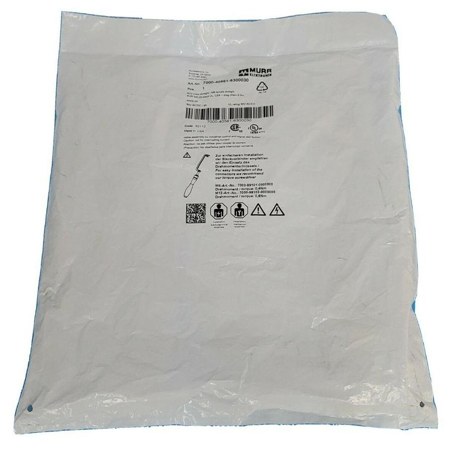 Used NEW MURR ELEKTRONIK 7000-40561-6300030 M12 MALE STRAIGHT / M8 FEMALE STRAIGHT