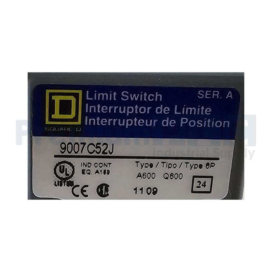 Used NEW SQUARE D 9007C52J SER. A HEAVY DUTY 9007 LIMIT SWITCH BODY ONLY (READ)