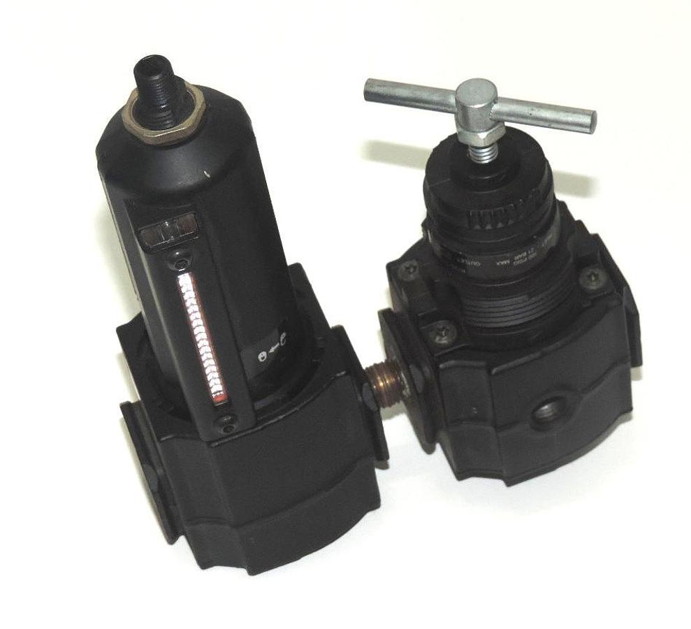 Used NORGREN F73G-2AN-AD1 FILTER 250PSIG 17BAR W/ R73G-2AT-RMG REGULATOR 150/300PSIG