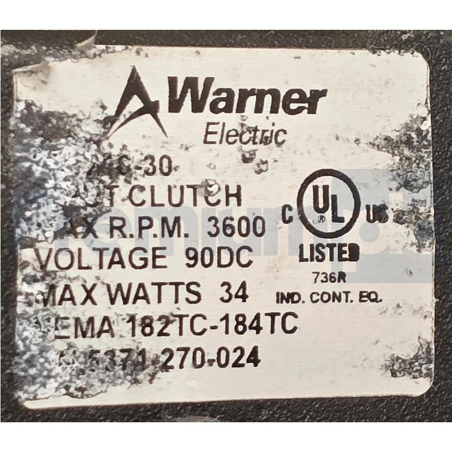 Warner Electric 5371-270-024 | EM-210-30 Input Clutch 3600RPM 90VDC 182TC/184TC