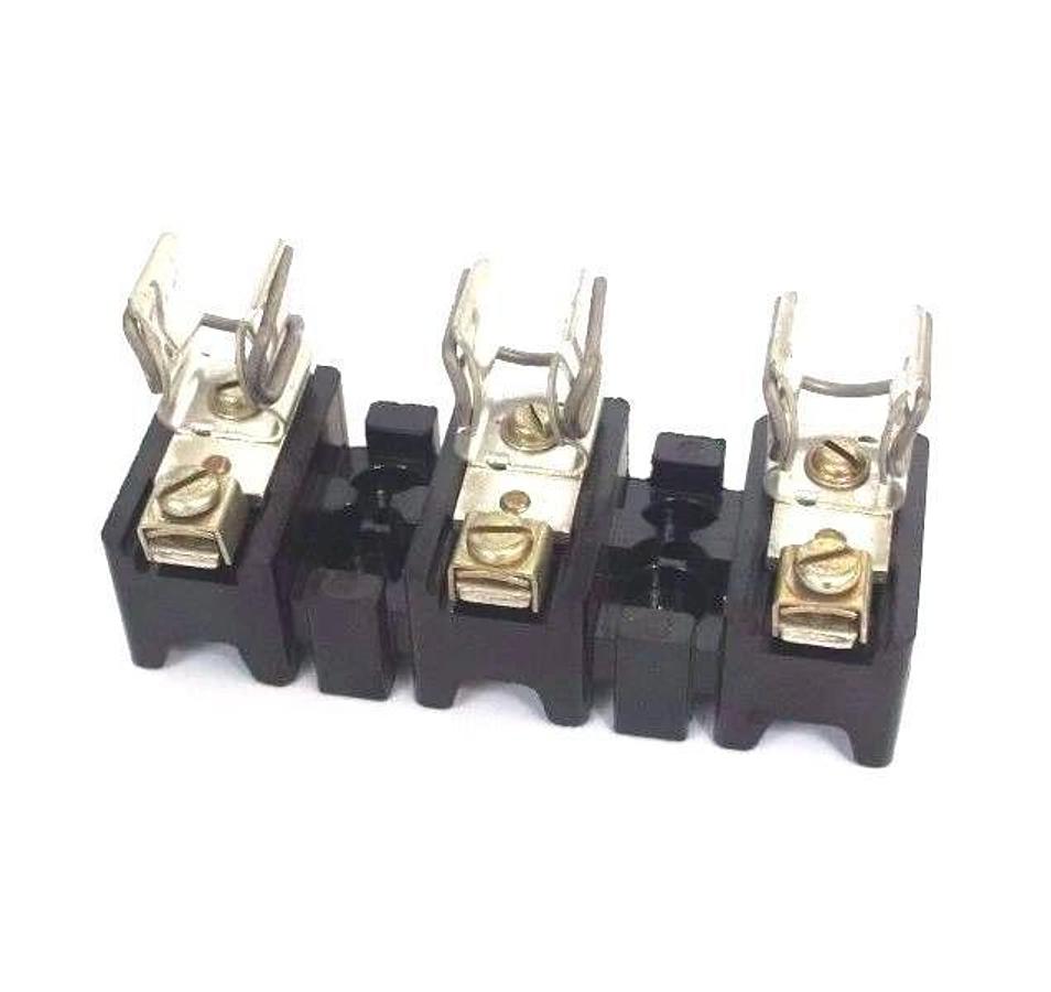 Used LOT OF 3 ALLEN BRADLEY X-401978 FUSE BLOCKS 30AMP, 600 VOLT MAX, X401978