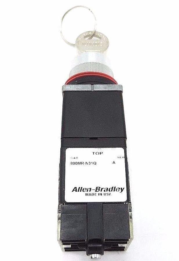 Used NIB ALLEN BRADLEY 800MR-N31QB SER. A SELECTOR SWITCH 800MR-N31Q W/ KEY