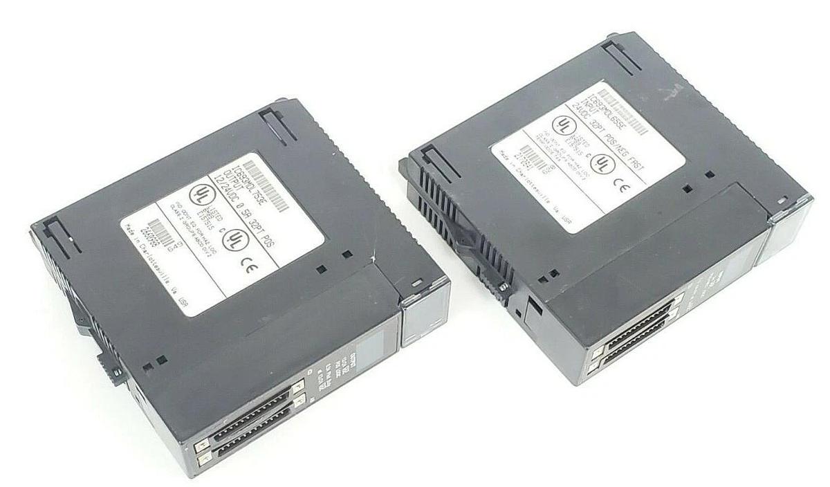 Used LOT OF 2 GE FANUC I/O MODULES IC693MDL655E & IC693MDL753E