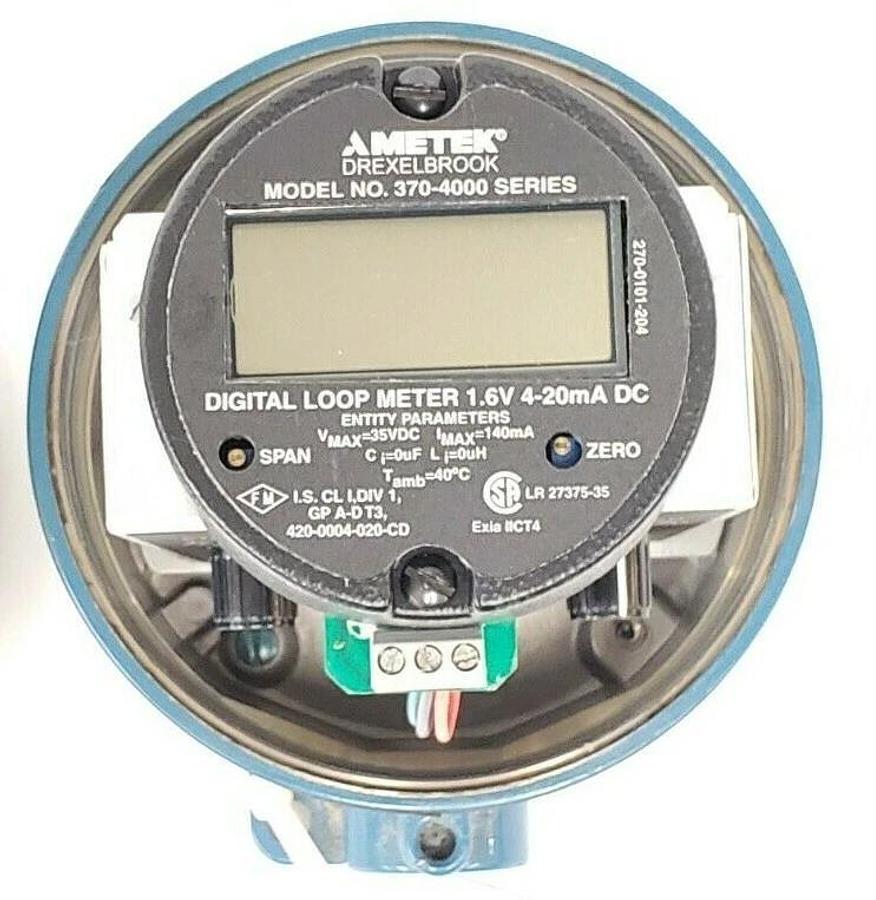 Used AMETEK DREXELBROOK TRANSMITTER ASSY 408-8200 LEVEL CONTROL 370-4000 LOOP METER