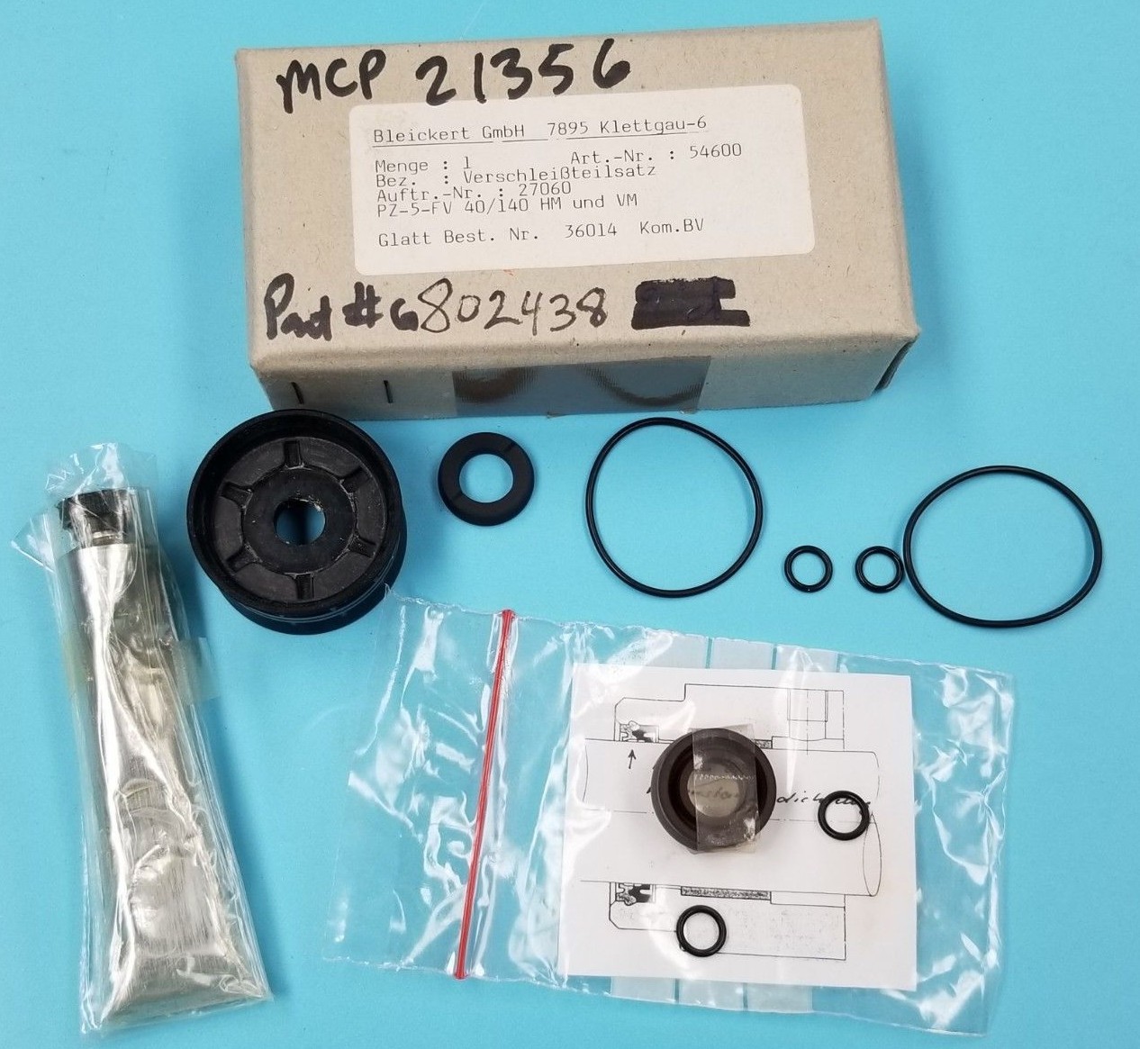 Used NIB BLEICKERT ART. NR. 54600 KIT, PZ-5-FV 40/140 HM AND VM, 27060