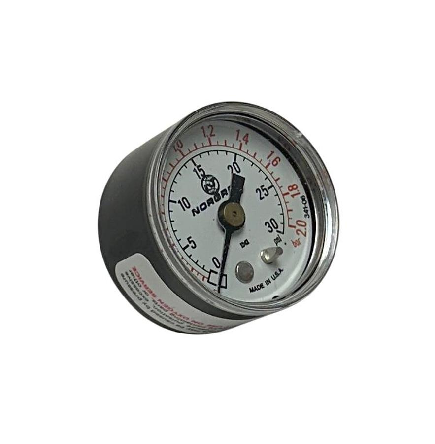 Used 3 NORGREN 18-013-214 / 18013214 PRESSURE GAUGES 0-30PSI 1/8'' NPT THREAD NSMP
