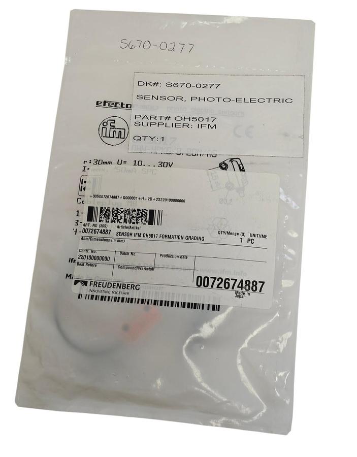 NEW IFM EFECTOR OHH-HPKG/0,20M/AS DIFFUSE REFLECTION SENSOR OH5017