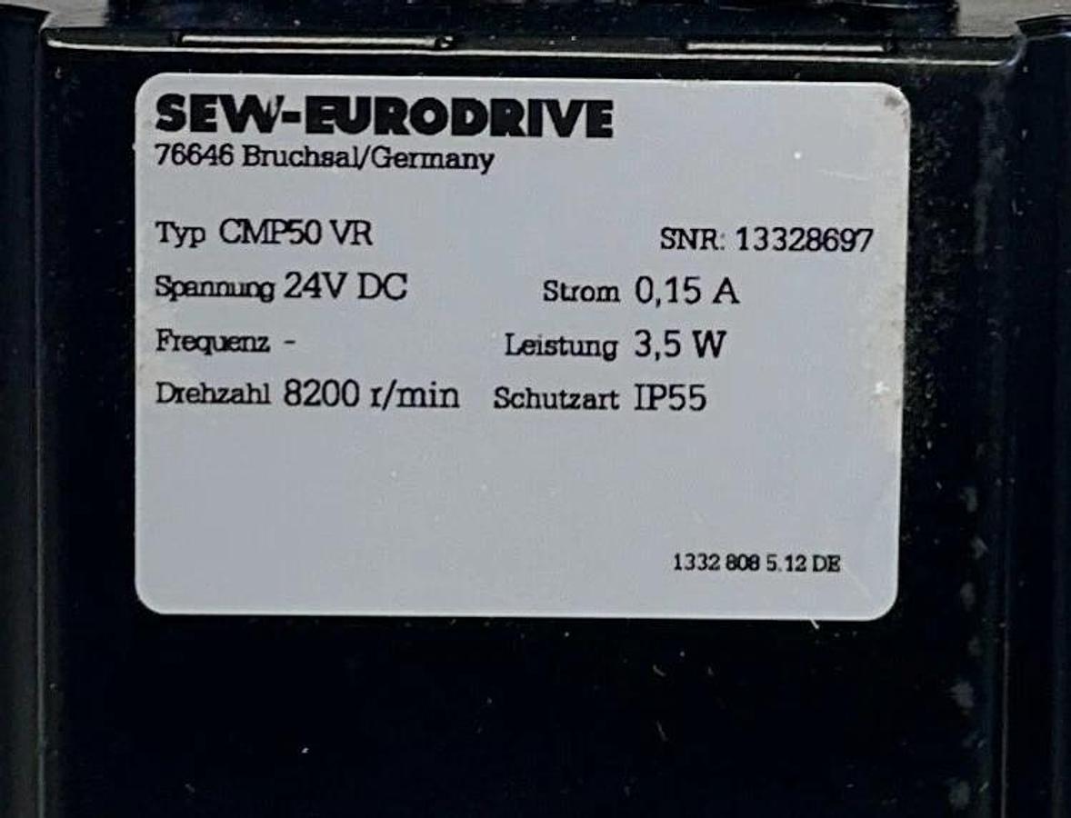 SEW-EURODRIVE CMP50VR SERVO MOTOR CASE W/ COOLING FAN 24VDC 3.5W 0.15A NSNP