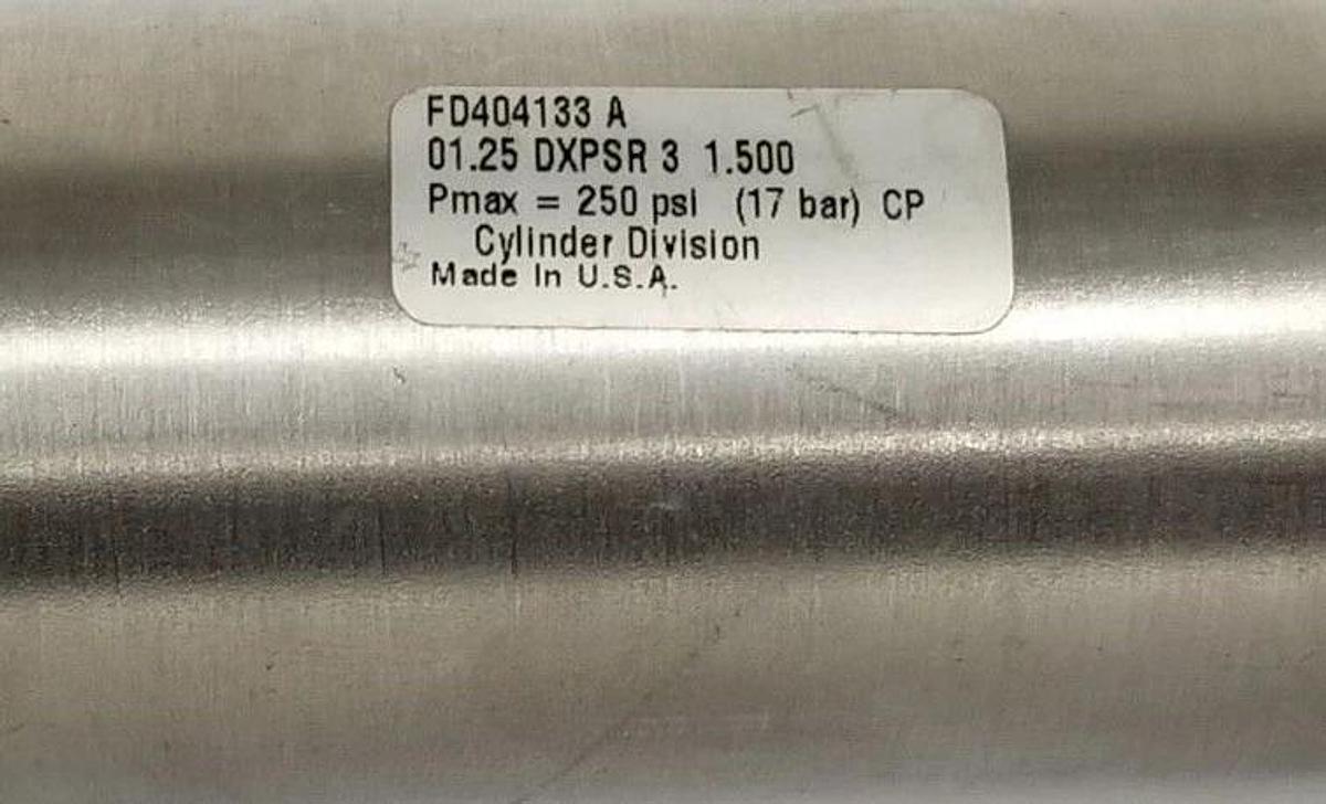 NEW PARKER FD404133 A AIR CYLINDER 01.25 DXPSR 3 1.500 250PSI PMAX 17 BAR