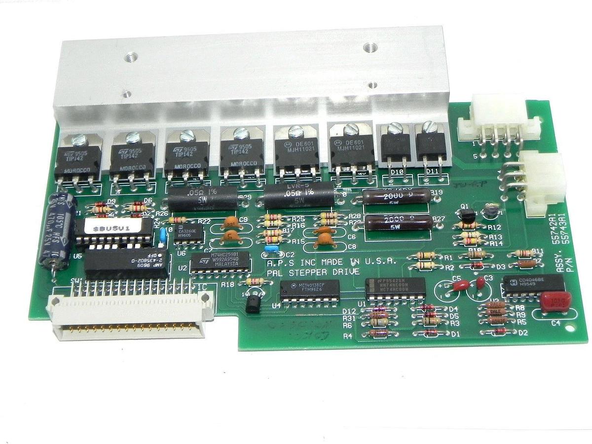 Used AUTOMATED PACKAGING SYSTEMS ASSY. 55742A1 PAL STEPPER DRIVE BOARD P/N: 55743A1