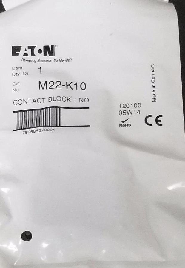 Used LOT OF 5 NEW EATON CUTLER-HAMMER M22-K10 CONTACT BLOCK 1 NO, M2210