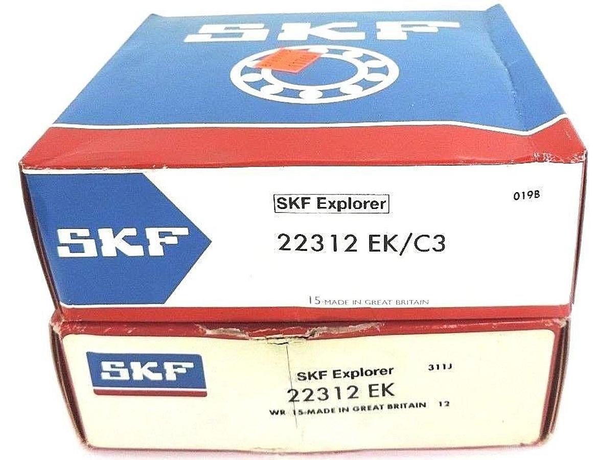 Used LOT OF 2 NIB SKF 22312 EK/C3 ROLLER BEARINGS SPHERICAL 2.544IN TAPERED BORE