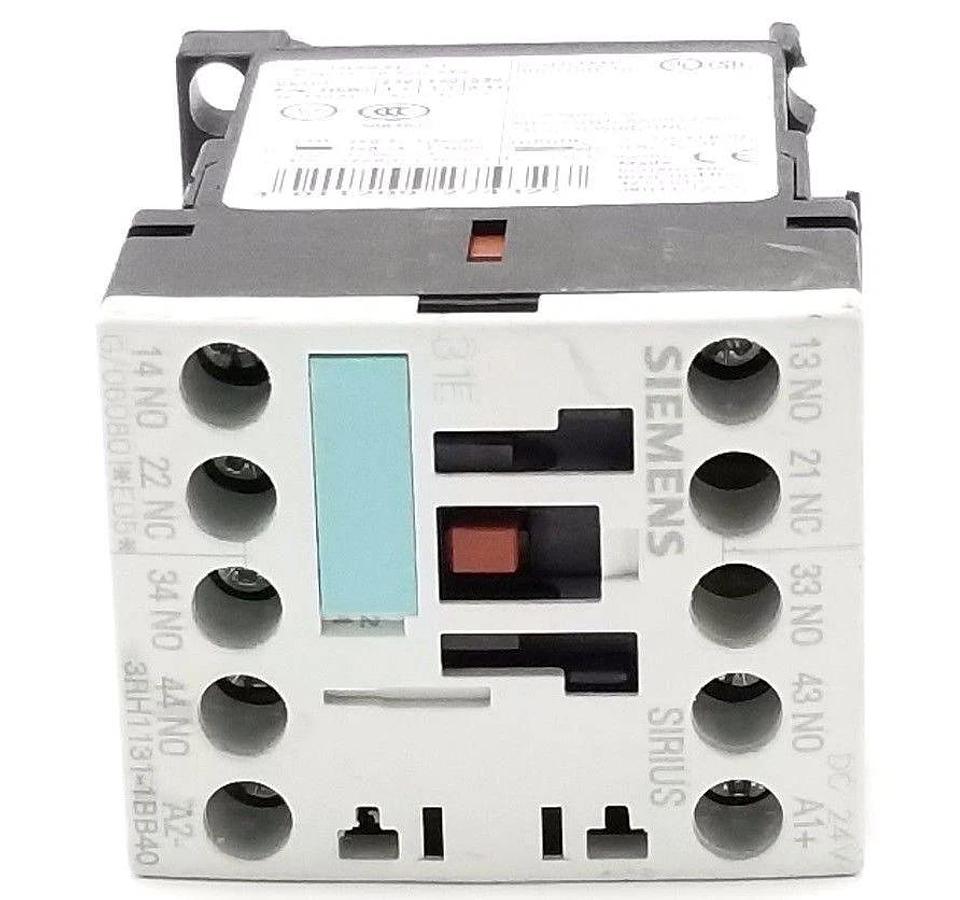 Used SIEMENS 3RH1131-1BB40 CONTROL RELAY 10AMP, 4POLE, 3NO/1NC 24VDC COIL