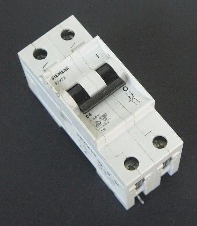 Used SIEMENS 5SX22 CIRCUIT BREAKER 5SX22C6, 2-POLE