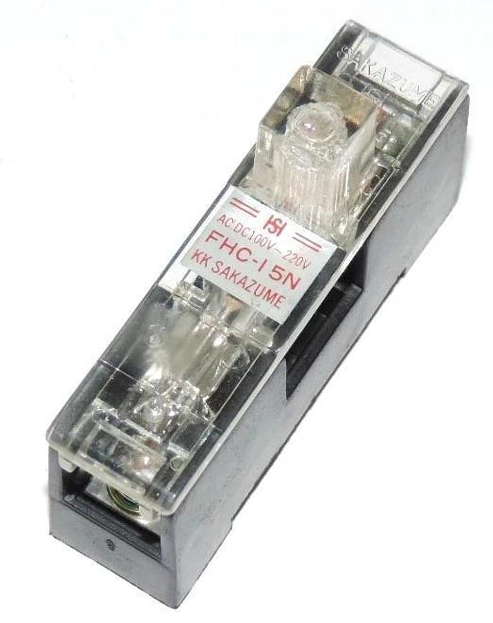 Used LOT OF 2 ISI FHC-15N FUSE HOLDERS 2 POLE WITH INDICATOR FHC15N