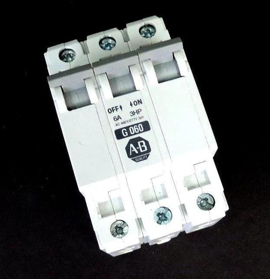Used ALLEN BRADLEY 1492-CB-3-G060 SER. C MINIATURE CIRCUIT BREAKER 6A 3HP