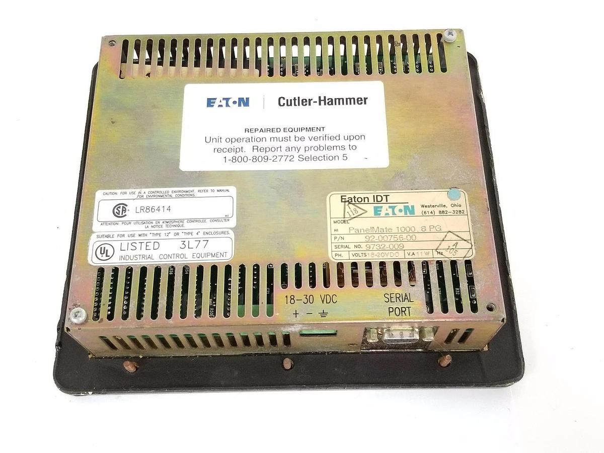 Used CUTLER HAMMER 92-00756-00 PANELMATE 1000, 8 PG