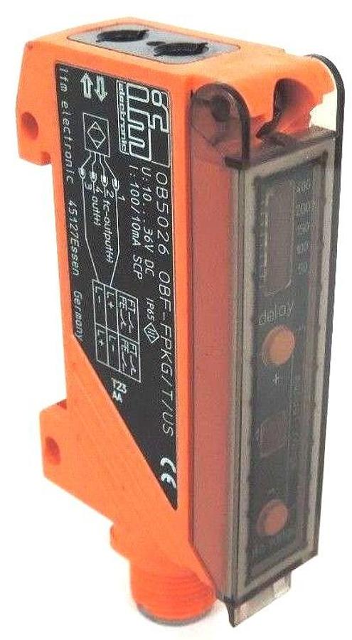 Used IFM OB5026 OBF-FPKG/T/US PHOTOELECTRIC FIBER OPTIC SENSOR 10-36VDC 100/10MA